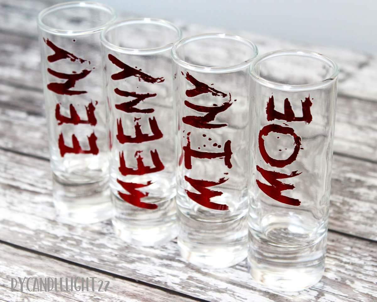 Eeny Meeny Miny Moe Set of 4 Shot Glasses - ByCandlelight27