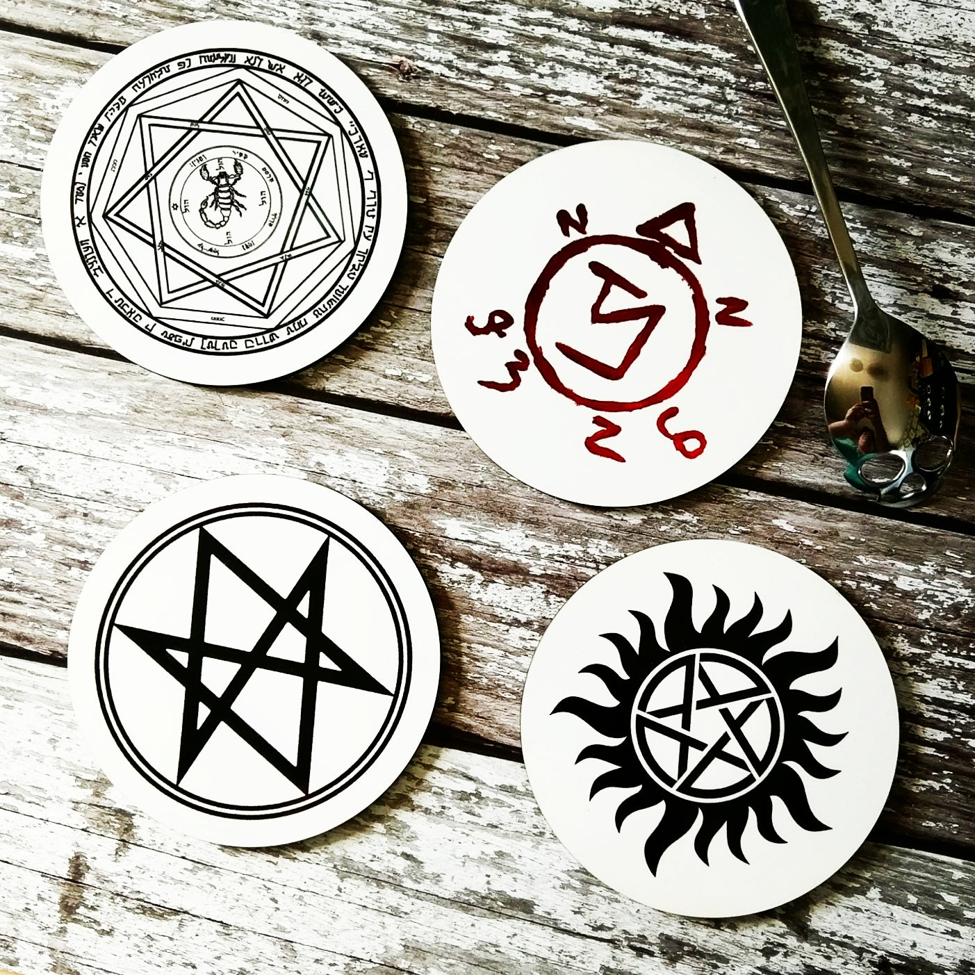 Supernatural symbols coaster set - ByCandlelight27
