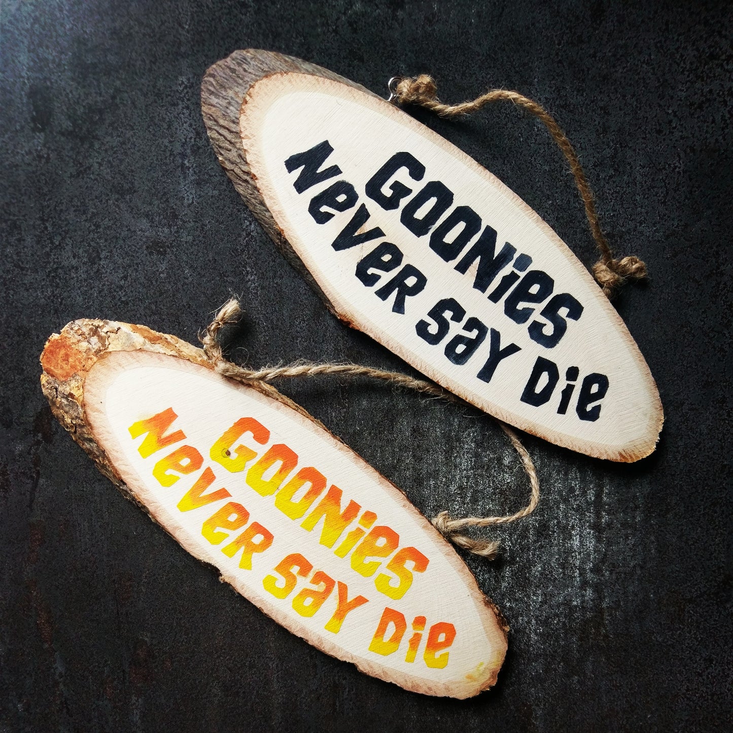 Goonies Never Say Die Hand Painted Wood Sign - ByCandlelight27