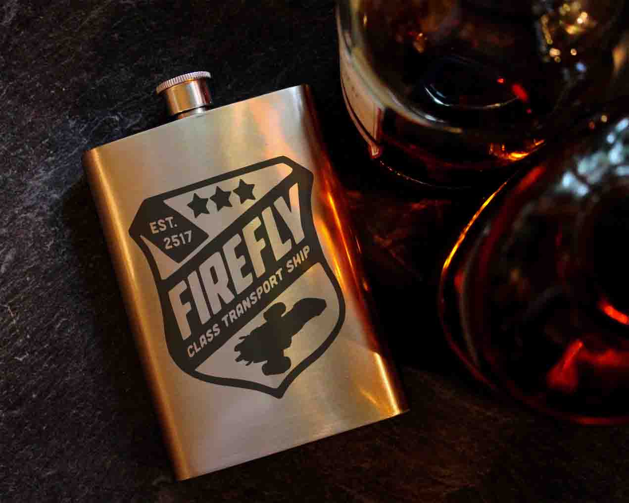 Firefly 8oz Hip Flask, Drinking Flask - ByCandlelight27