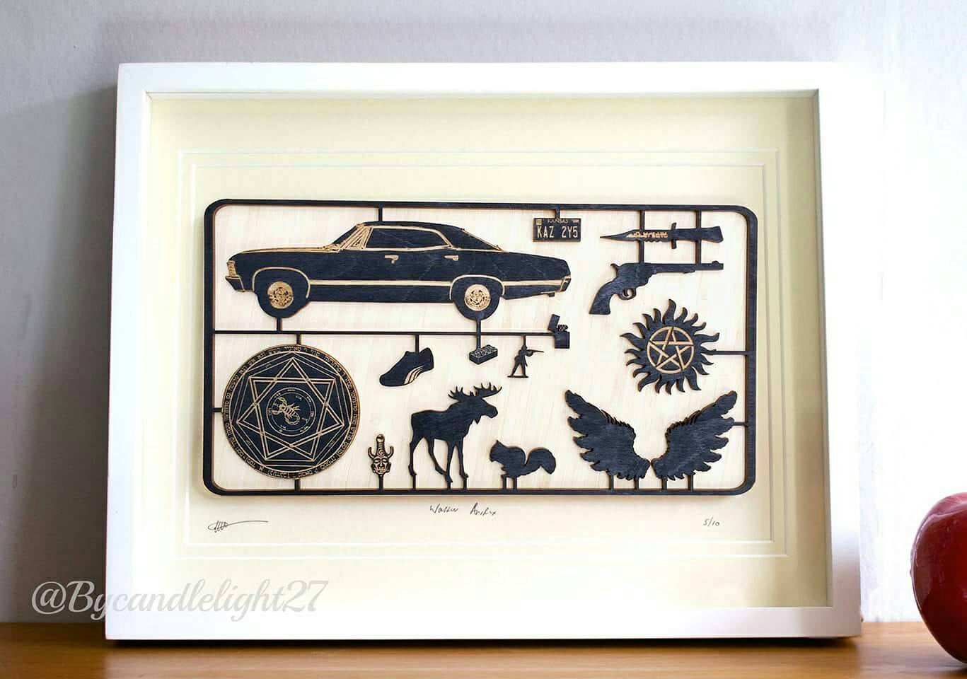 Supernatural - Woodcut - fix kit Design - Mounted Art - ByCandlelight27