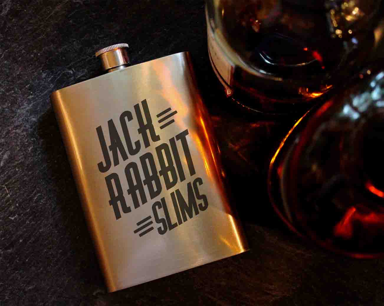 Jack Rabbit Slims Pulp Fiction 8oz Hip Flask, Drinking Flask - ByCandlelight27