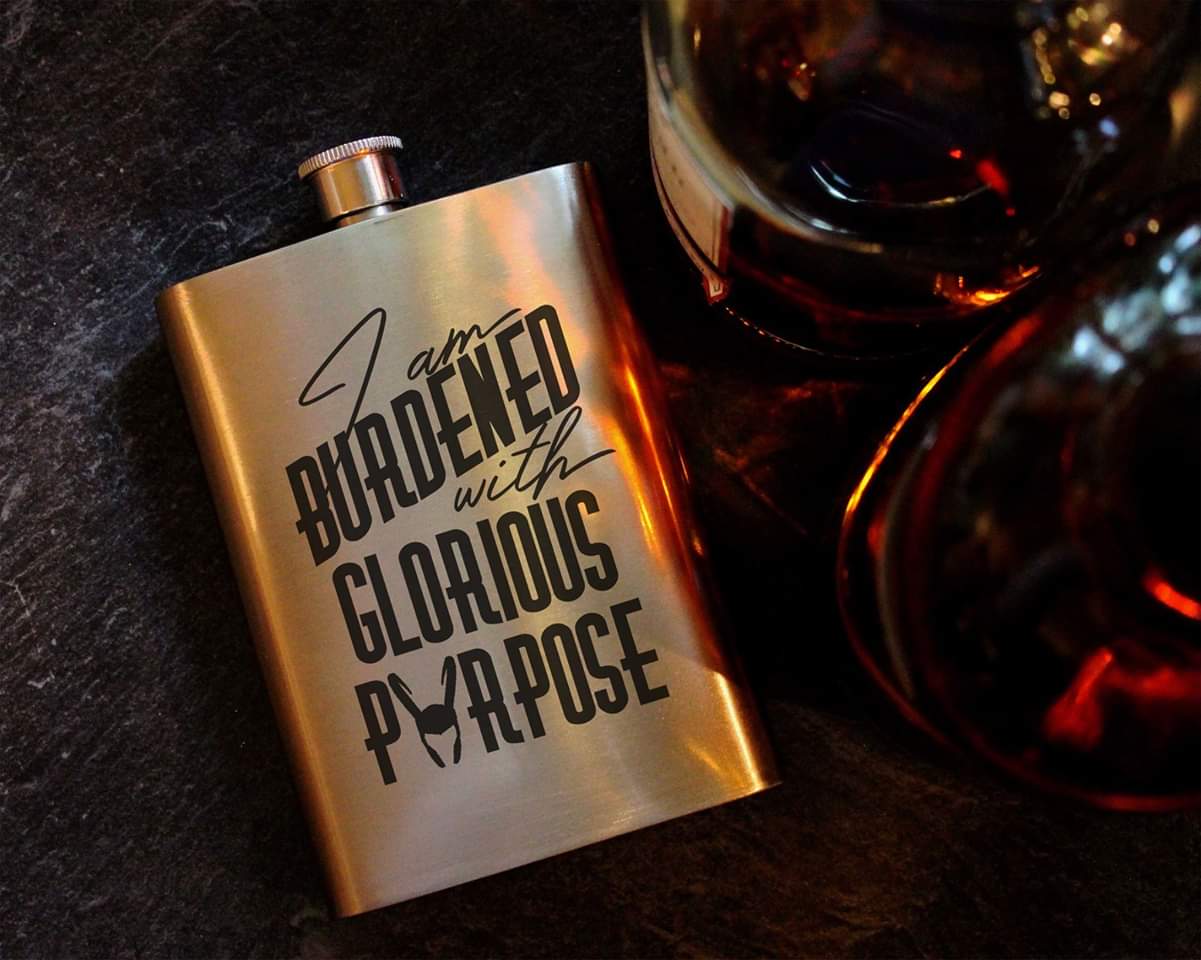 Glorious Purpose - Loki - 8oz Hip Flask, Drinking Flask - ByCandlelight27