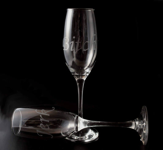 Bitch Jerk Champagne Flute set - ByCandlelight27