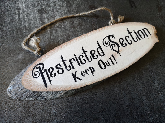 Restricted Section Hand Painted Wood Sign - ByCandlelight27