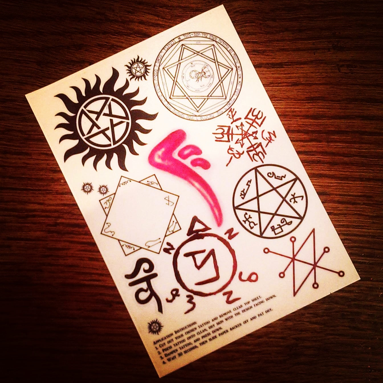 Supernatural - Temporary Tattoo Sheet - ByCandlelight27