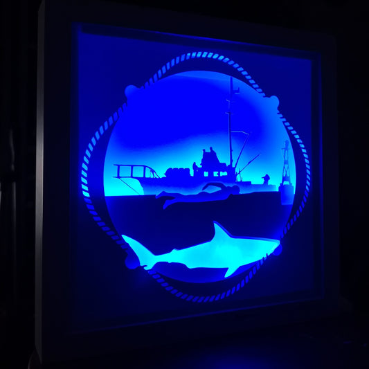 Jaws 3D Shadow Box Frame - ByCandlelight27