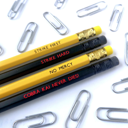 Cobra Kai- Karate Kid Quote Inspired Pencil Set