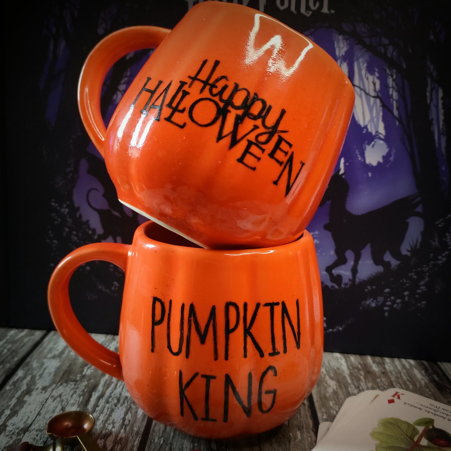 Hand painted Pumpkin Face Cup