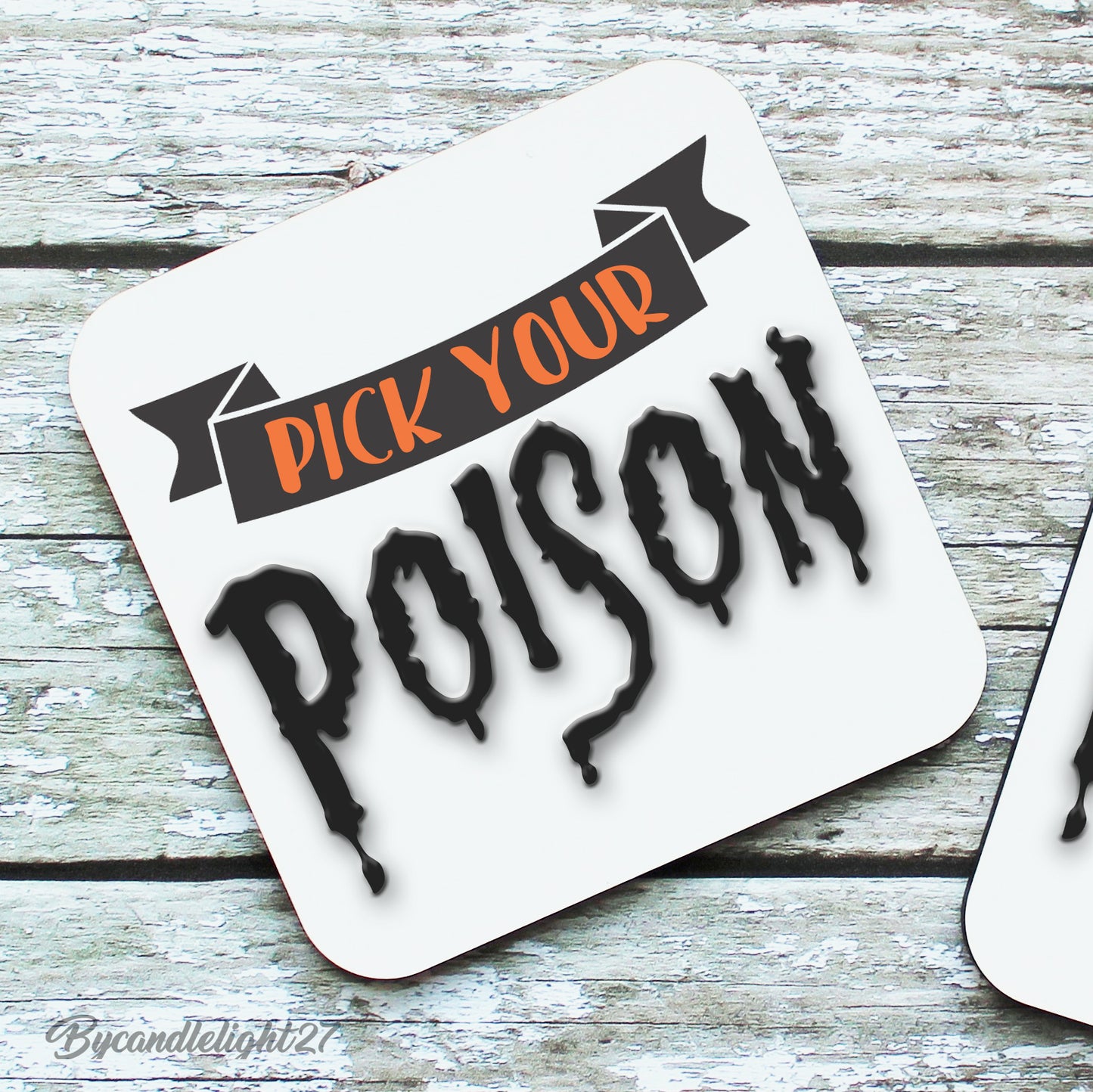 Pick your poison - Hardwood Coasters