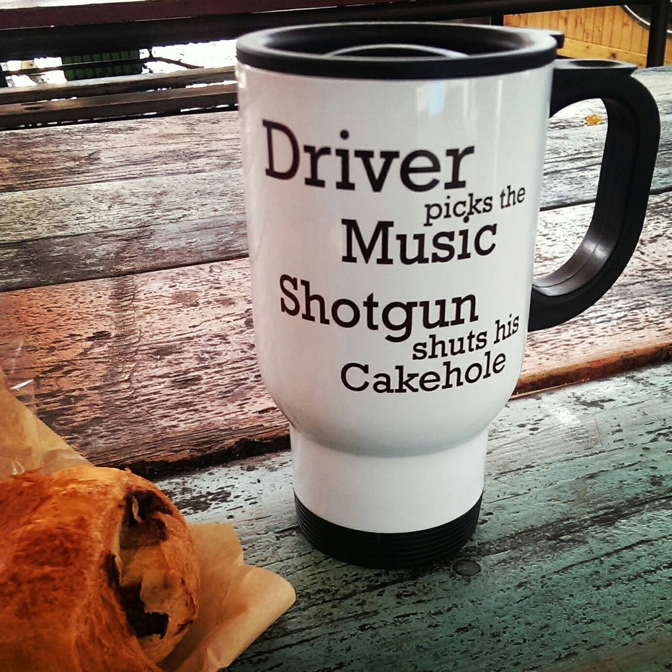 Driver Picks the music shotgun shuts his cake hole, supenatural, Supernatural Inspired, spn, quote, Cup - ByCandlelight27