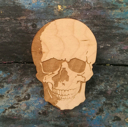 Hand Drawn Anatomical Skull, wood Cut, original illustration, Brooch - ByCandlelight27