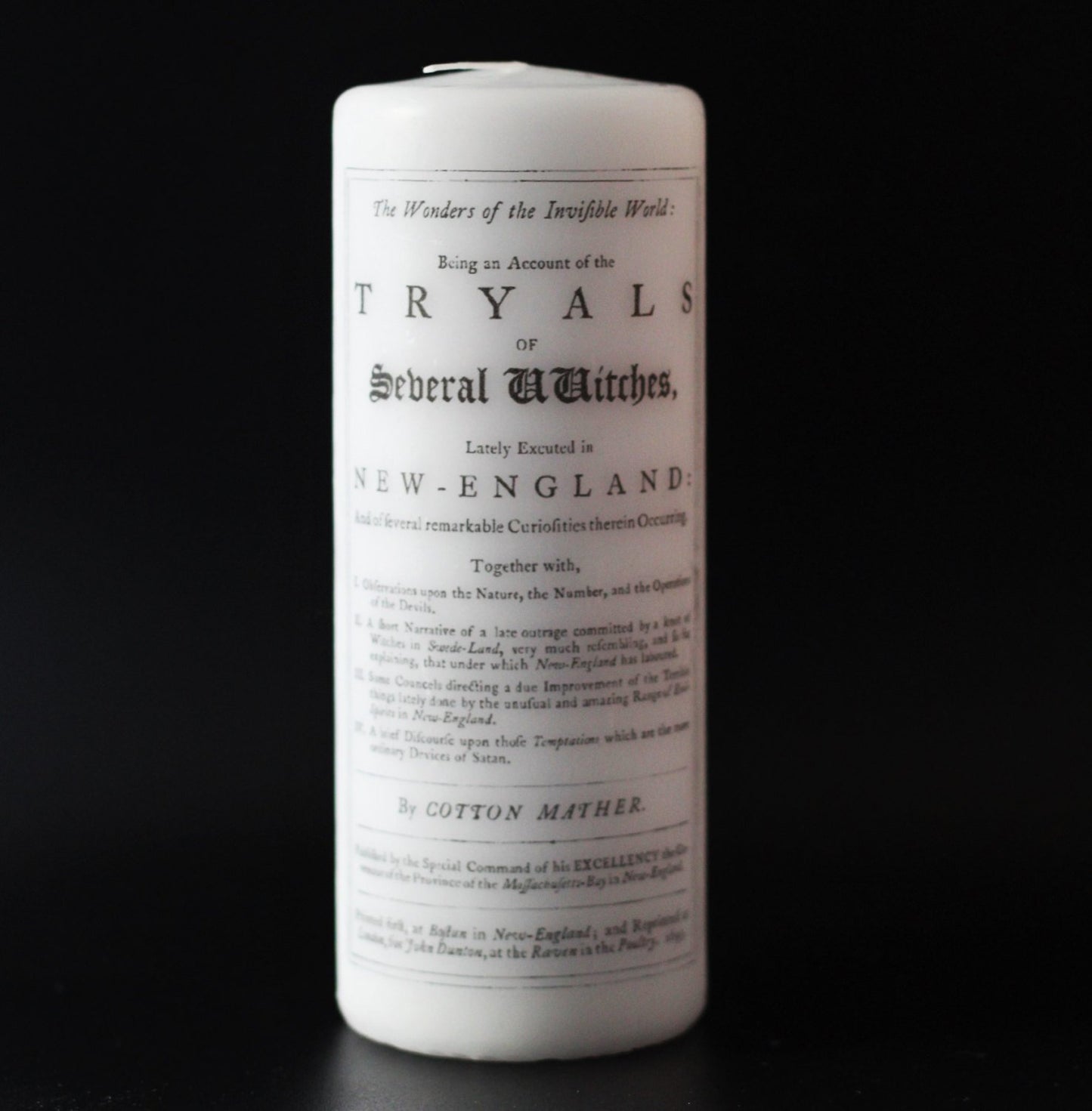 Witch Trials - Salem - Pillar Candle - Witchcraft