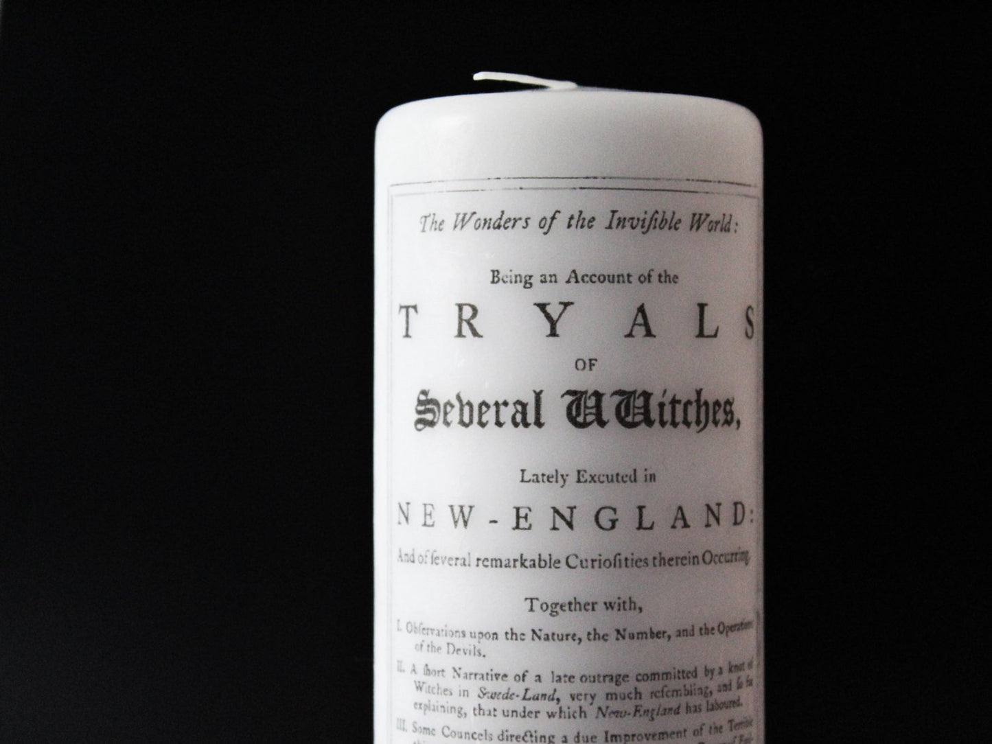 Witch Trials - Salem - Pillar Candle - Witchcraft