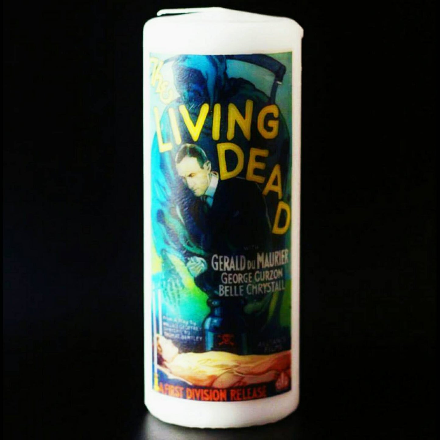 The Living Dead Film Poster - Pillar Candle - Anatomical Decor