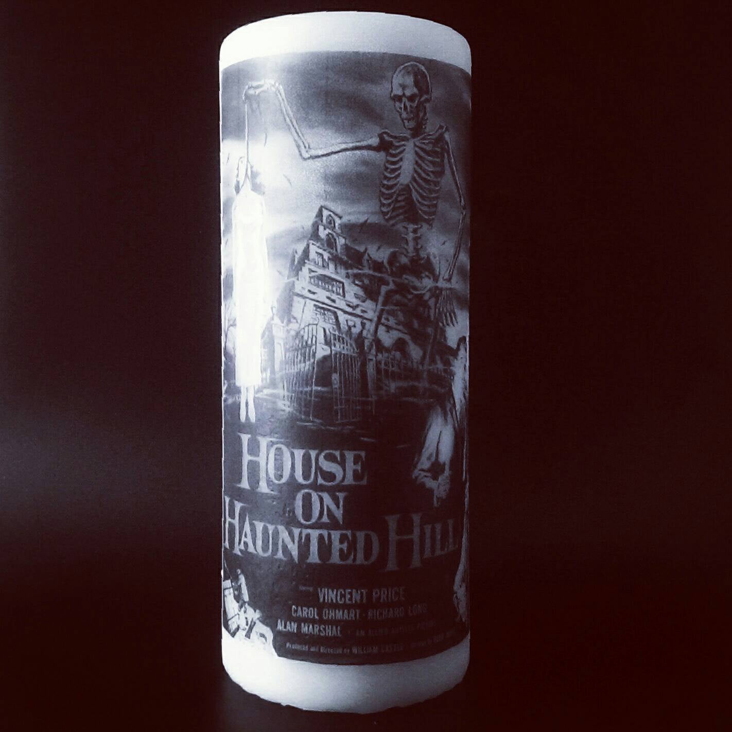 House On Haunted Hill Film Poster - Pillar Candle - Anatomical Decor - ByCandlelight27