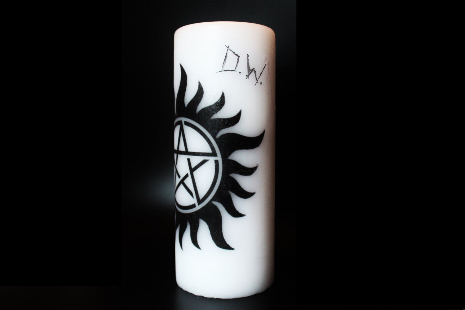 Anti Possession sign - Supernatural - Pillar Candle - Goth Decor Decor - ByCandlelight27