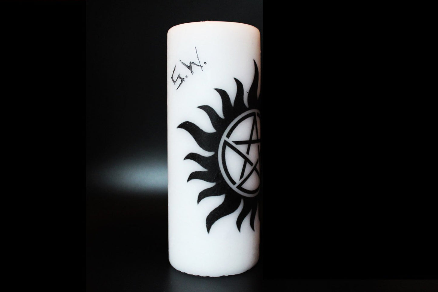 Anti Possession sign - Supernatural - Pillar Candle - Goth Decor Decor - ByCandlelight27