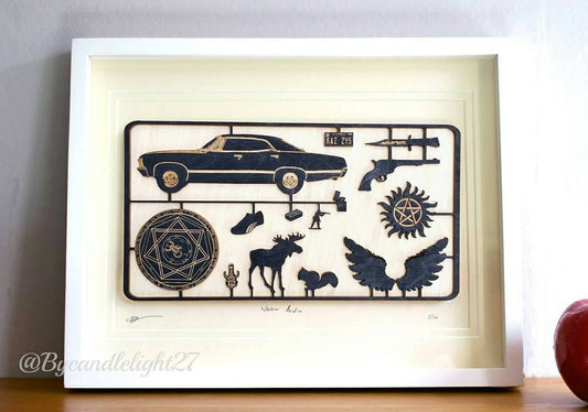 Supernatural - Woodcut - fix kit Design - Mounted Art - ByCandlelight27