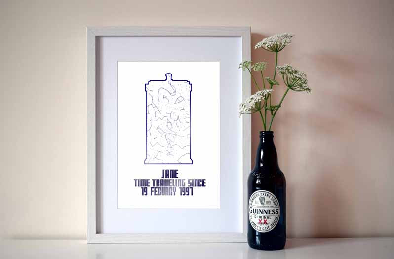 Personalised Time Traveller Star Map Print - ByCandlelight27