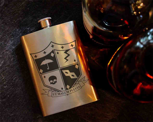 Umbrella Academy Crest 8oz Hip Flask, Drinking Flask